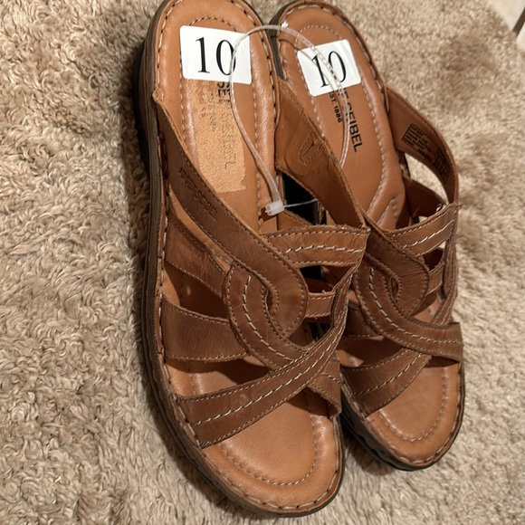 NWT JOSEF SEIBEL SANDALS SHOES SLIP ON 41 10 tan - Picture 9 of 11